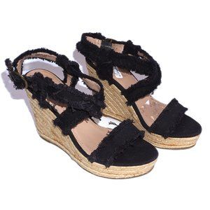 Candie's Mimi Womens Sz 9 "Slight Imperfection" Nude Weave Platform Wedge Heels